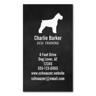 Schnauzer Silhouette Magnetic Business Card