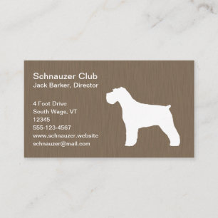 Schnauzer Silhouette (Natural Ears) Business Card