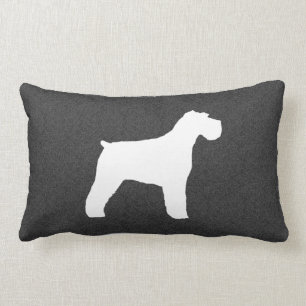 Schnauzer Silhouette (Natural Ears) Lumbar Cushion