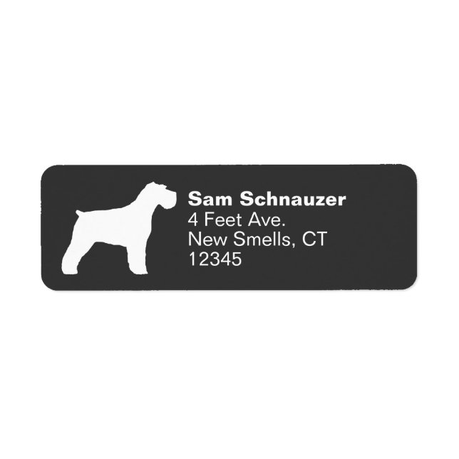 Schnauzer Silhouette with Natural Ears Address Return Address Label (Front)