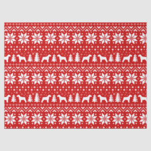 Schnauzer Silhouettes Christmas Pattern Tissue Paper