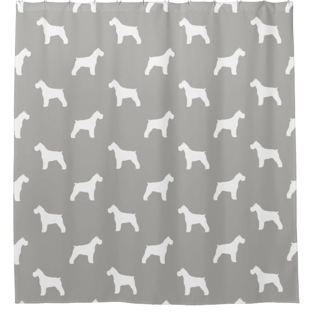 Schnauzer Silhouettes Pattern Shower Curtain (Front)