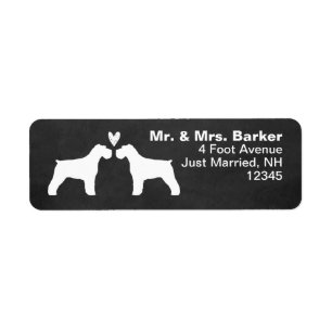 Schnauzer Silhouettes with Heart Return Address Label