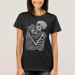 Schnauzer Skeleton Hug Halloween Dog Lover T-Shirt