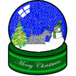 schnauzer snow globe photo sculpture decoration<br><div class="desc">cute holiday ornaments</div>