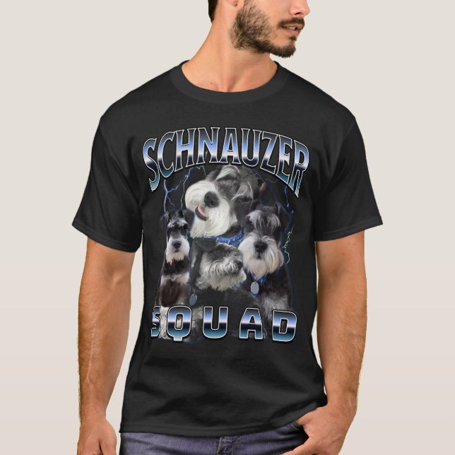 Schnauzer Squad - Bootleg Rap Style T-Shirt (Front)
