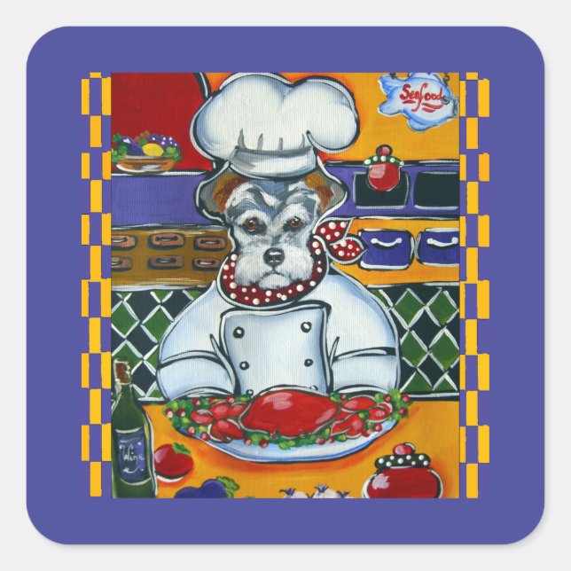 SCHNAUZER  SQUARE STICKER (Front)