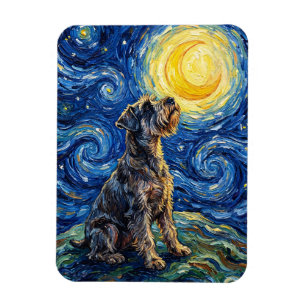 Schnauzer Starry Night Painting Flexible Magnet
