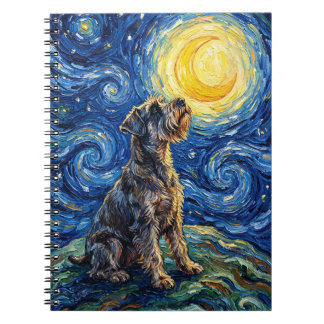 Schnauzer Starry Night Painting Notebook