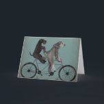 Schnauzer Tandem Card<br><div class="desc">Schnauzer Tandem by Fabfunky. Features schnauzers riding a bicycle in a whimsical,  steampunk style. | 192047D</div>
