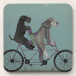 Schnauzer Tandem Coaster<br><div class="desc">Schnauzer Tandem by Fabfunky. Features schnauzers riding a bicycle in a whimsical,  steampunk style. | 192047D</div>