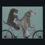 Schnauzer Tandem Faux Canvas Print<br><div class="desc">Schnauzer Tandem by Fabfunky. Features schnauzers riding a bicycle in a whimsical,  steampunk style. | 192047D</div>