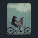 Schnauzer Tandem Magnet<br><div class="desc">Schnauzer Tandem by Fabfunky. Features schnauzers riding a bicycle in a whimsical,  steampunk style. | 192047D</div>