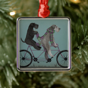 Schnauzer Tandem Metal Ornament