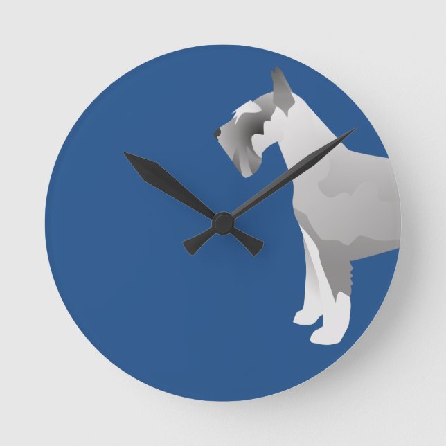 Schnauzer Templates ready to Customise Round Clock (Front)