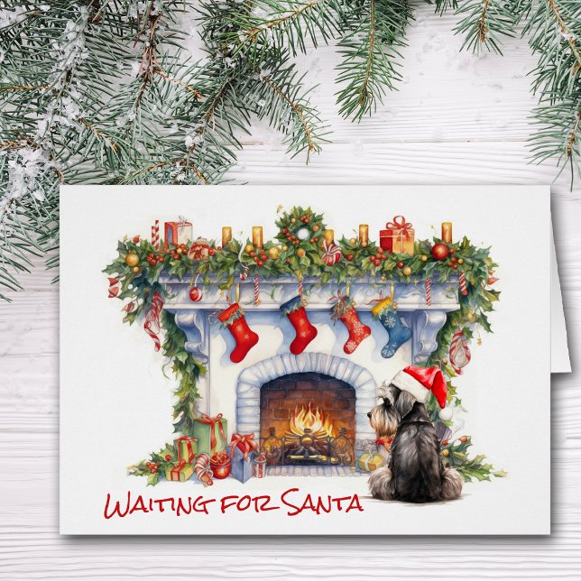 Schnauzer Terrier Wait for Santa Fireplace (Creator Uploaded)