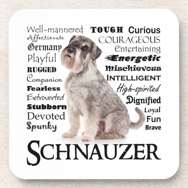 Schnauzer Traits Coaster Set (Front)