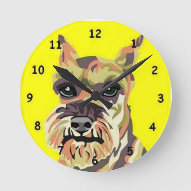 Schnauzer Wall Clock (Front)