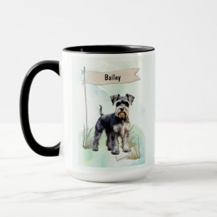 Schnauzer Watercolor Personalised Dog Mug