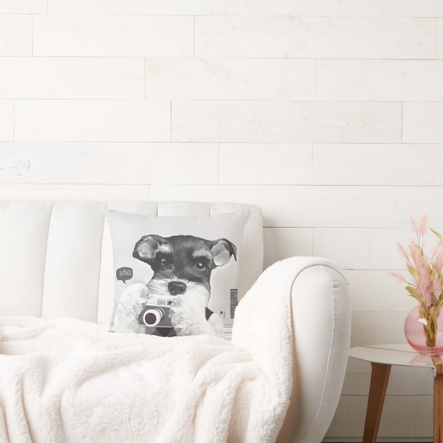 Schnauzer with Camera Cushion (Couch)