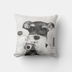 Schnauzer with Camera Cushion