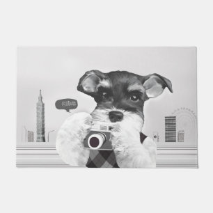 Schnauzer with Camera Doormat