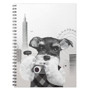 Schnauzer with Camera Kitchen Towel Notebook