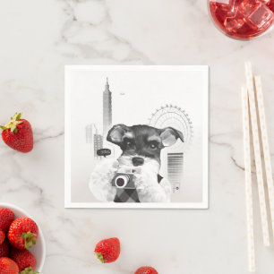 Schnauzer with Camera Napkin