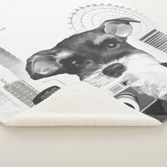 Schnauzer with Camera Sherpa Blanket (3/4)