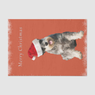 Schnauzer with Christmas hat Tissue Paper