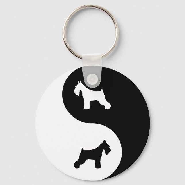 Schnauzer Yin Yang Key Ring (Front)