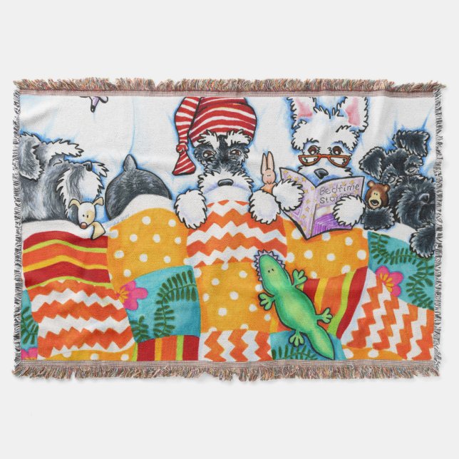 Schnauzers And Snoozes Throw Blanket (Front)