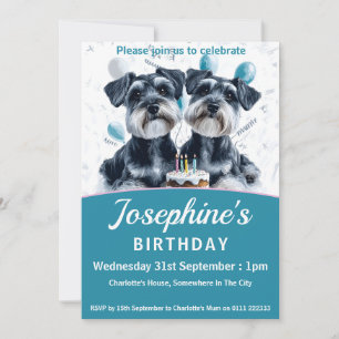 Schnauzers Birthday Party Invitation