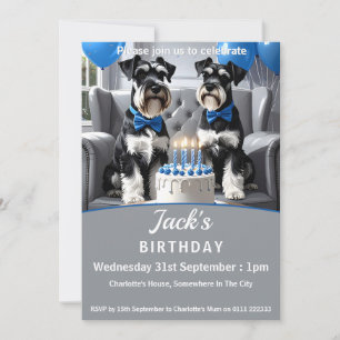 Schnauzers Birthday Party Invitation