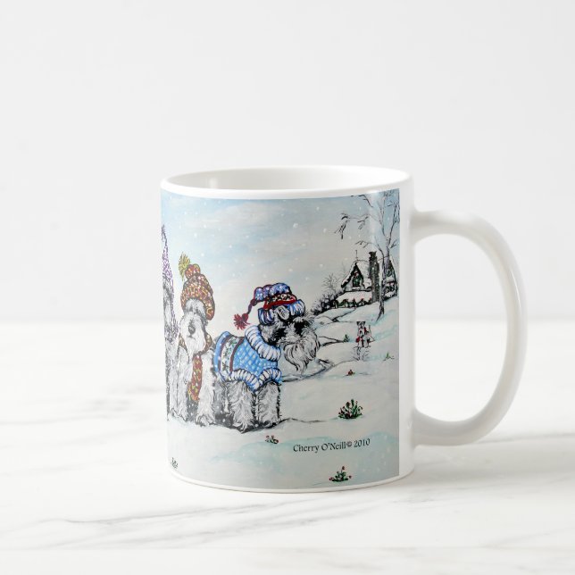 Schnauzers in Winter Coffee Mug (Right)