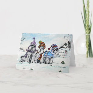 Schnauzers in Winter Holiday Card