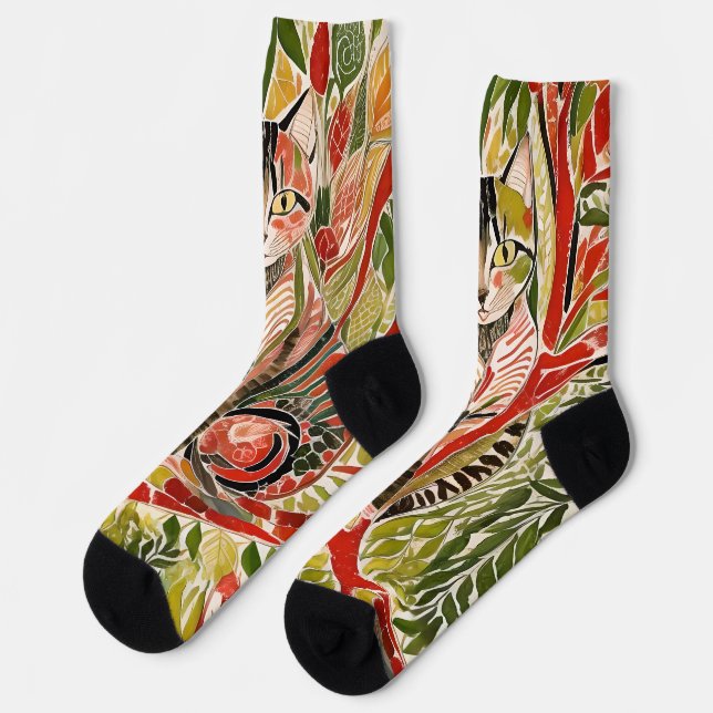 Schnazzy Cat One Socks (Left)