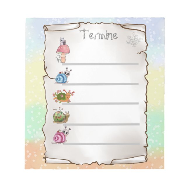 Schnecken  notepad (Front)