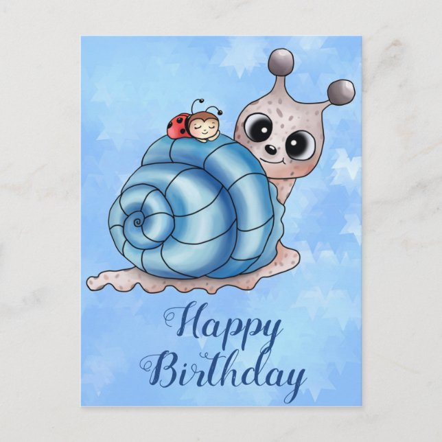 Schneckenhaus blau postcard (Front)