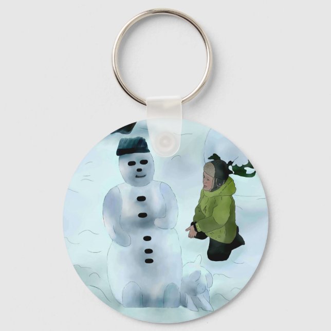 Schneemann bauen key ring (Front)