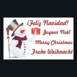 Schneemann / Snowman for Christmas / X-mas Rectangular Sticker<br><div class="desc">Schneemann / Snowman for Christmas / X-mas</div>