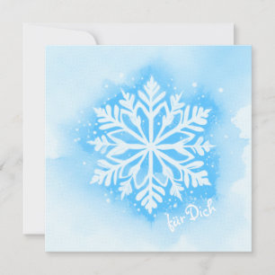 Schneestern auf Aquarell Hintergrund - hellblau