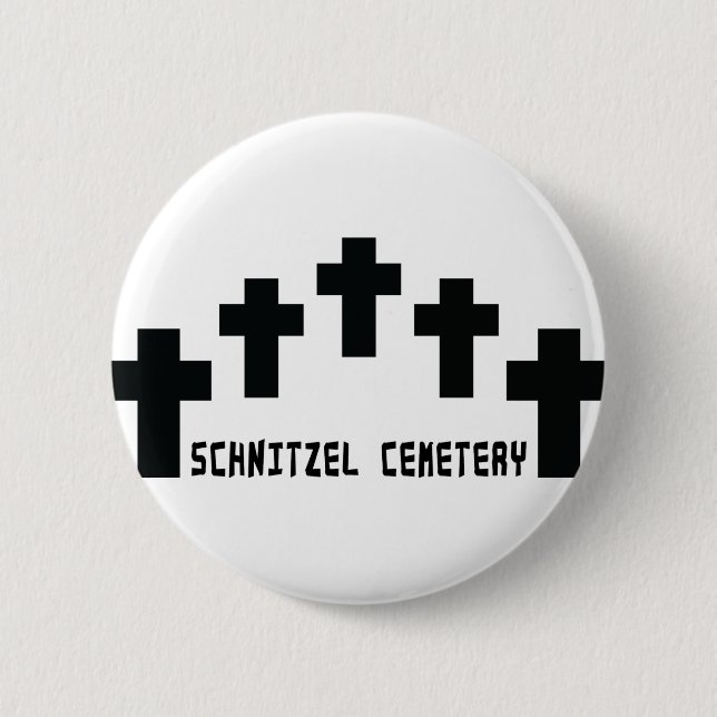 schnitzel cemetery cross 6 cm round badge (Front)