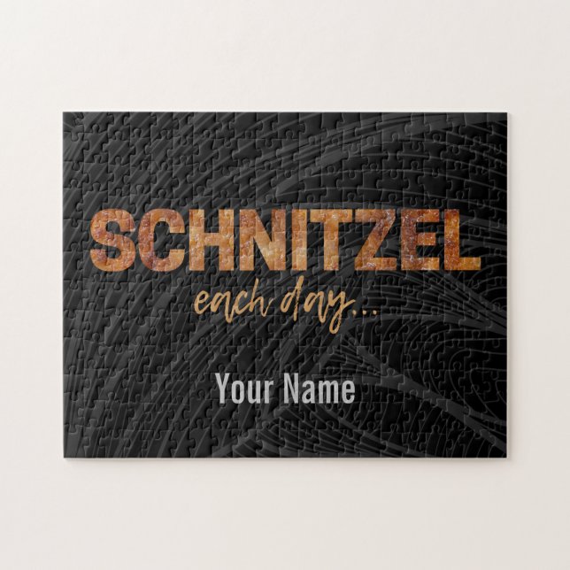Schnitzel Each Day Funny Cutlet Escalope Design Jigsaw Puzzle (Horizontal)