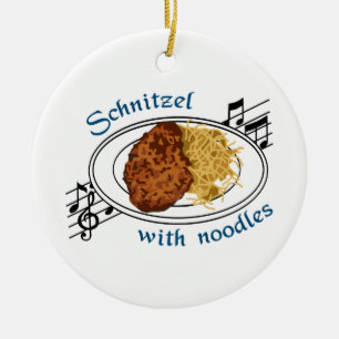 Schnitzel With Noodles Ceramic Tree Decoration