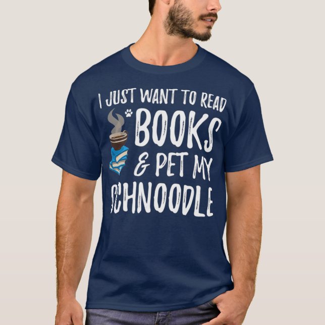 Schnoodle Avid Book Reader  Funny Dog Mum Gift T-Shirt (Front)
