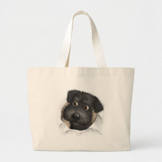 Schnoodle (Black) Busting Out Large Tote Bag