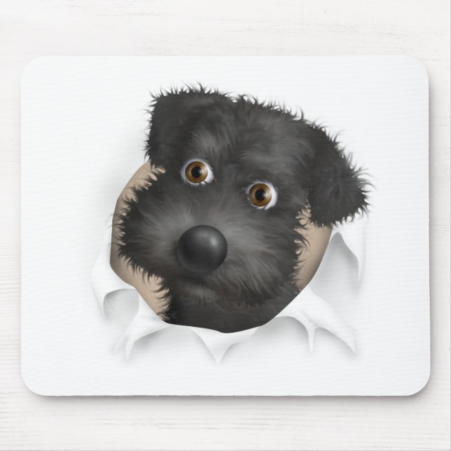 Schnoodle (Black) Busting Out Mouse Pad (Front)
