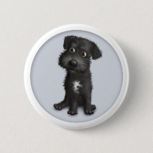 Schnoodle (Black) Button