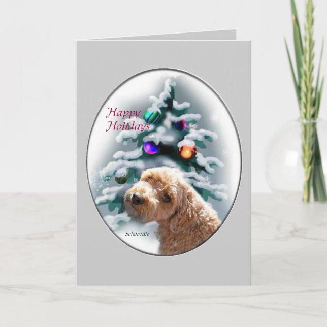 Schnoodle Christmas Gifts Holiday Card (Front)